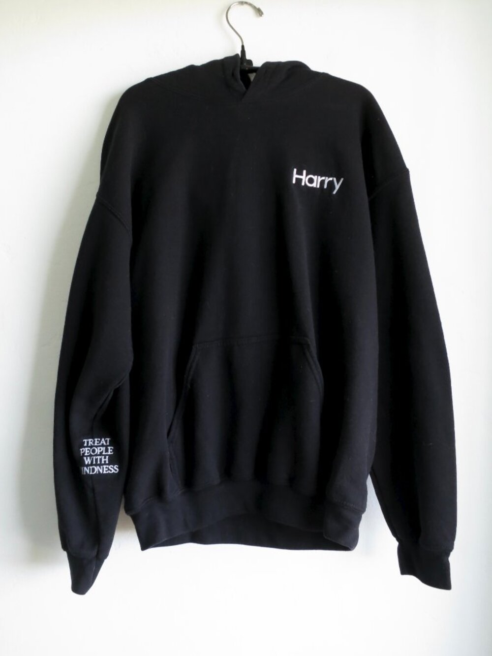 Official Harry Styles Debut Era Embroidered Hoodie Black TPWK Size Medium